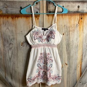 Strappy Embroidered Boho Tank Top Padded Bra